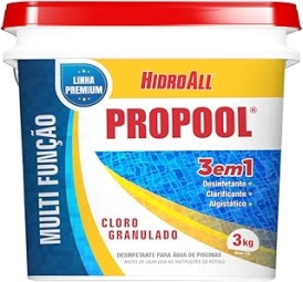 Balde cloro granulado Propool 3 em 1 HidroAll – 3 kg